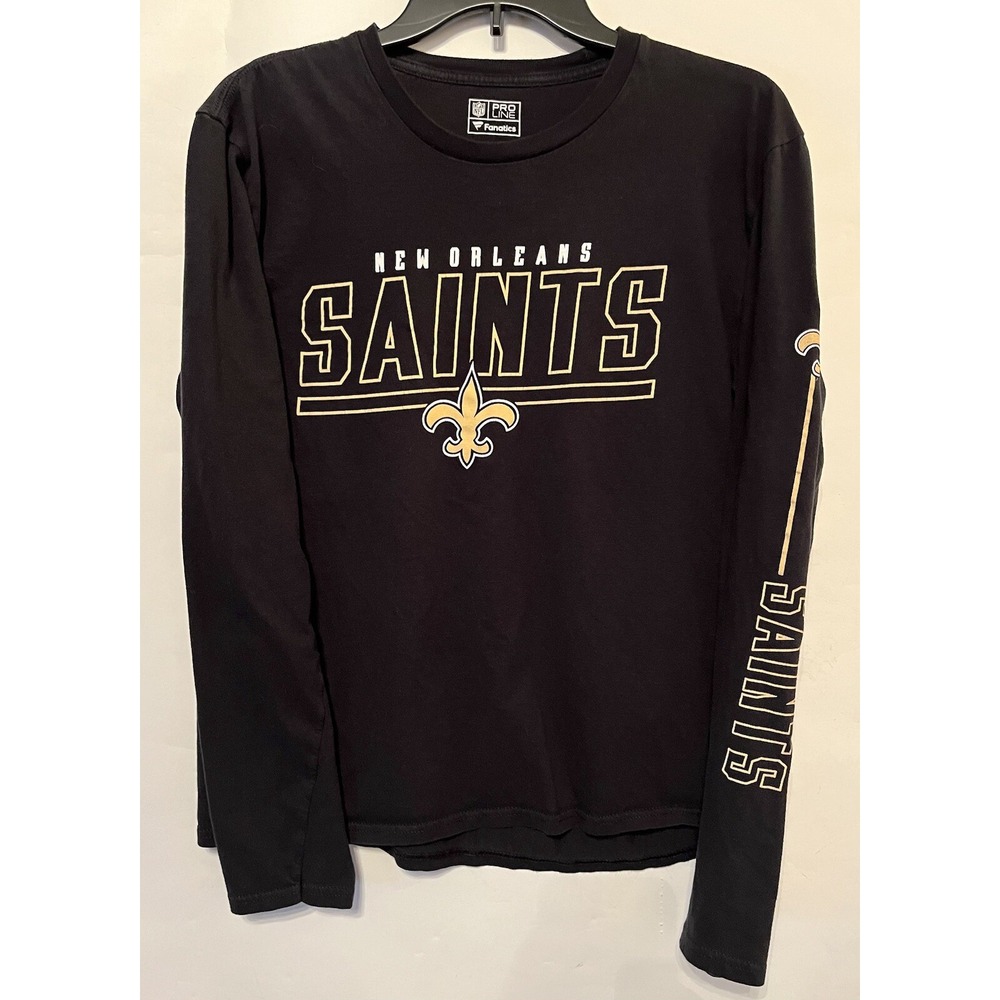 New Orleans Saints NFL Long Sleeve Tshirt Youth Medium Black Gold Football